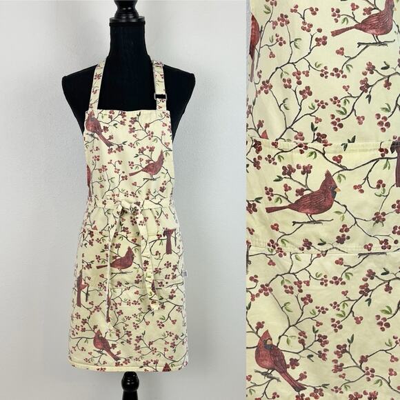 VTG 1990s Now Designs San Francisco Paris Bistro Cardinal Apron Kitchen Cotton - Picture 1 of 7